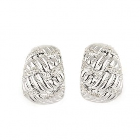 18k White Gold Diamond Set Earrings 1.52ct H/VS2